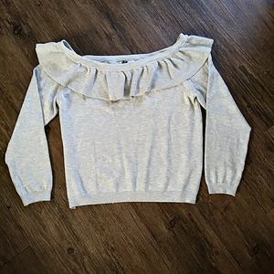 NWT H&M Off The Shoulder Ruffle Sweater
